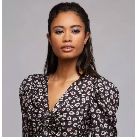 New!  Bailey 44 Olivia‎ Puff-Sleeve Leopard Print Dress, women size 0 - Picture 3 of 15